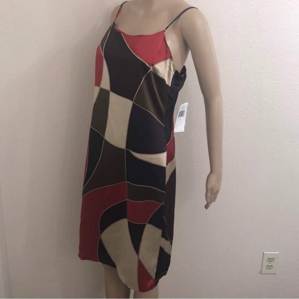 NWT Calvin Klein Cardinal Combo 100% Silk Dress - Picture 3 of 8